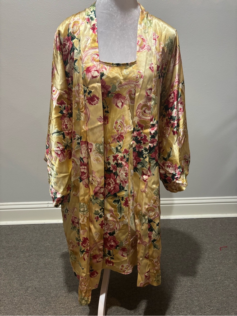 Sophia By Delicates Chemise & Robe Set Sz Large Nightgown Lingerie